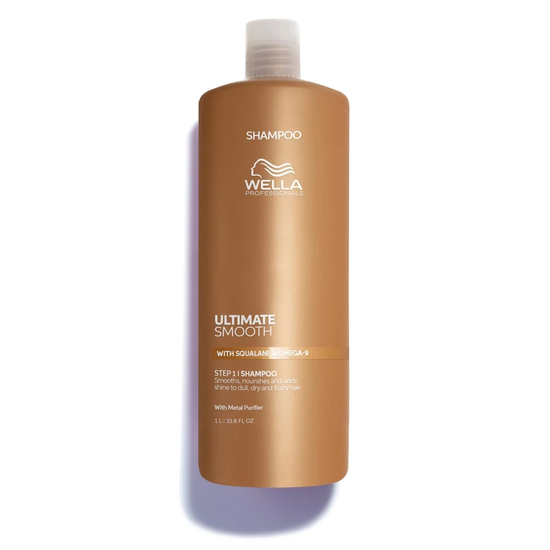 Wella Professionals Ultimate Smooth Shampoo - Nourishing Hair Shampoo With Squalane & Omega 9 - For Dry, Dull & Frizzy Hair (1l)