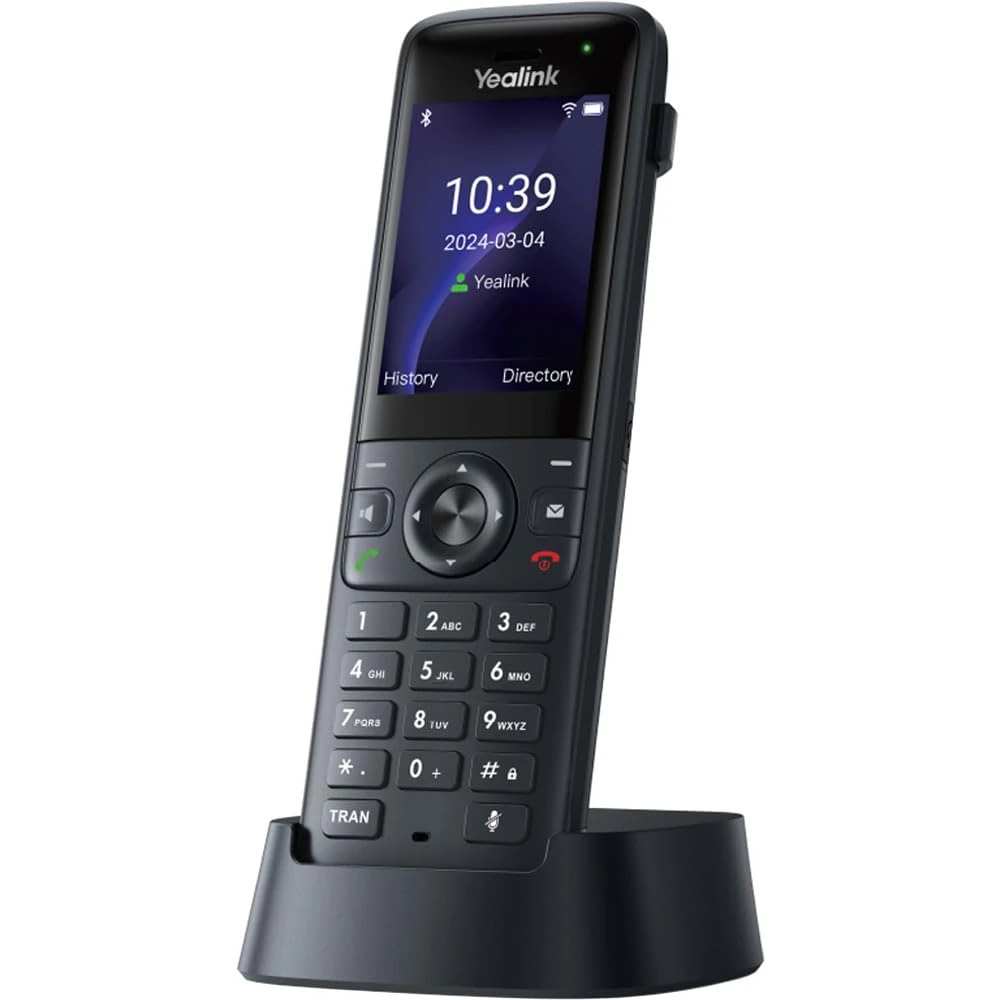 Yealink AX83H Wi-Fi Phone - Dual Band Wi-Fi 6, HD Voice, Bluetooth 5.0, 2.4 Inch TFT Colour Display, 4 SIP Accounts