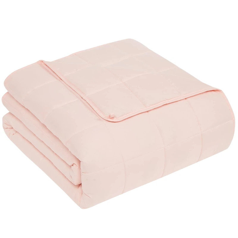 CuteKing Weighted Blanket for Adults(20lbs, 60"x80", Pink) Heavy Blanket for 180-190lbs, Weighted Blanket for Cooling & Heating with Premium Glass Beads, Soft Thick Blanket for Adult All-Season