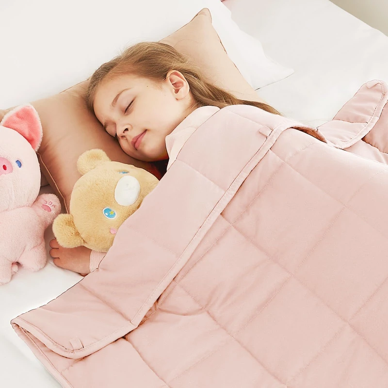 CuteKing Weighted Blanket (10lbs, 40"x60", Pink) Heavy Blanket for 90-100lbs, Weighted Blanket for Cooling & Heating with Premium Glass Beads, Soft Thick Blanket All-Season