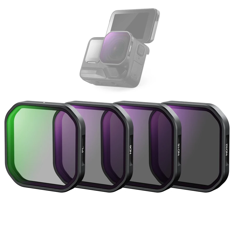 NEEWER 4 Pack ND & Polarizer Filters Compatible with Insta360 Ace Pro 2, PL/ND8/ND16/ND32, Action Camera Accessories, NOT Compatible with Updated Version Redesigned Round Octagonal Lens Guard, FL-A95