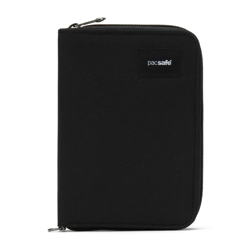 Pacsafe RFIDsafe RFID Blocking Compact Travel Organizer, Jet Black, One Size, Rfidsafe RFID Blocking Compact Travel Organizer