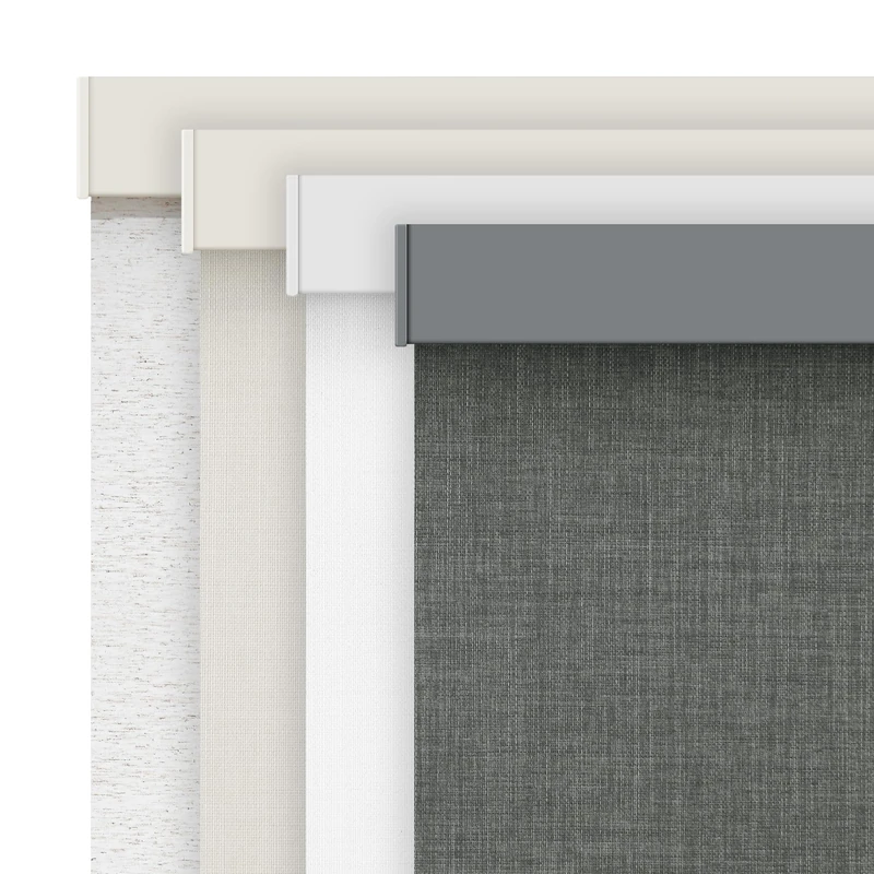 AOSKY Linen Roller Blinds Shades for Indoor Windows Pull Down Cordless Blackout Black Out Window Shade 24 Inch Blinds for Home Dark Grey