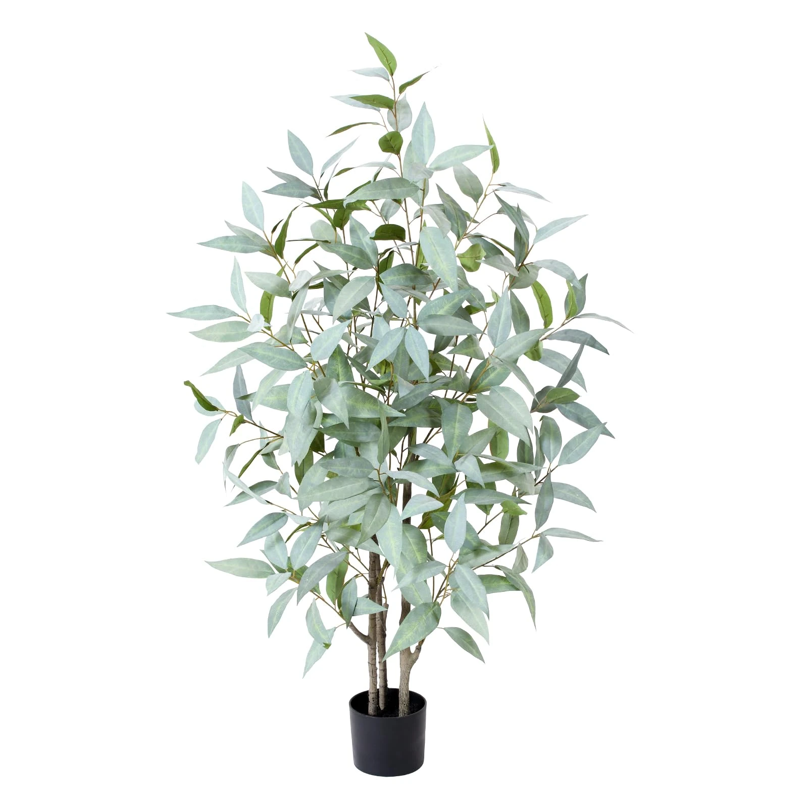 Yepdin Artificial Eucalyptus Tree, 4ft Tall Fake Silk Plants with Pot, Lifelike Leave and Braches, Realistic Artificial Plants for Home Office Living Room Decor Indoor