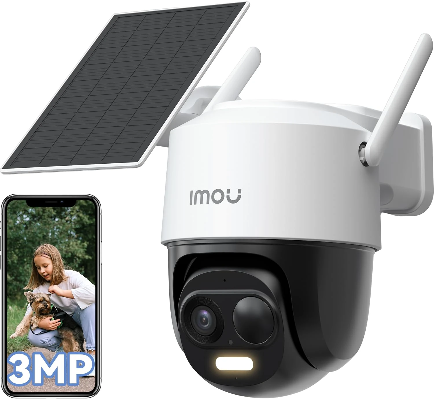 Imou 2K Solar Security Camera Outdoor Wireless, 360° Battery Outdoor Camera, Wi-Fi CCTV Camera Solar, AI Human Car Detection, 20M Color Night Vision, Motion Tracking, Siren Spotlight, 2-Way Audio