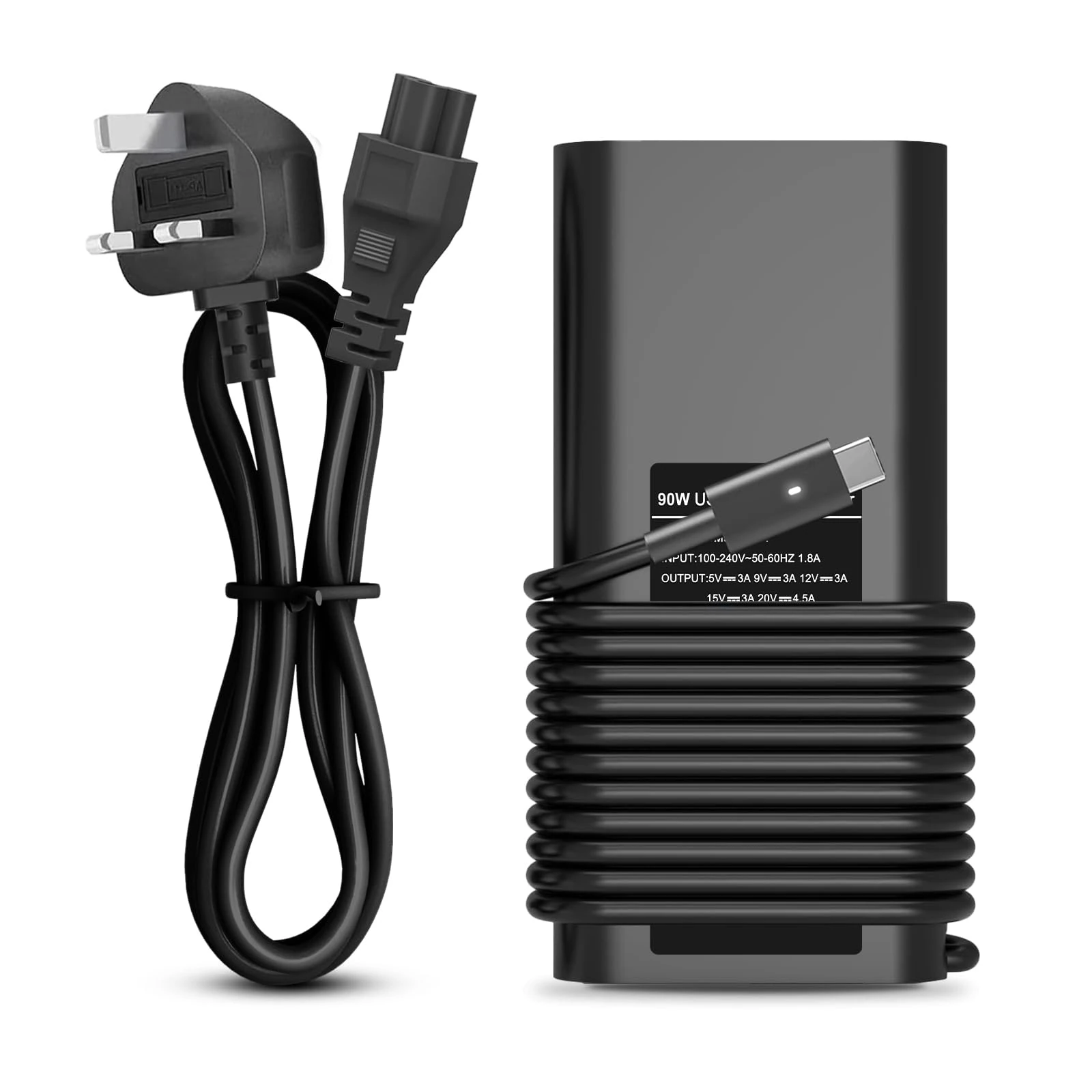 ZORUBUM 90W USB C Laptop Charger Compatible with Dell XPS 12 13 15 17 Series 9250, Latitude Series 5175 5179, Precision, Optiplex, Chromebook, Inspiron Series, Type C Notebook