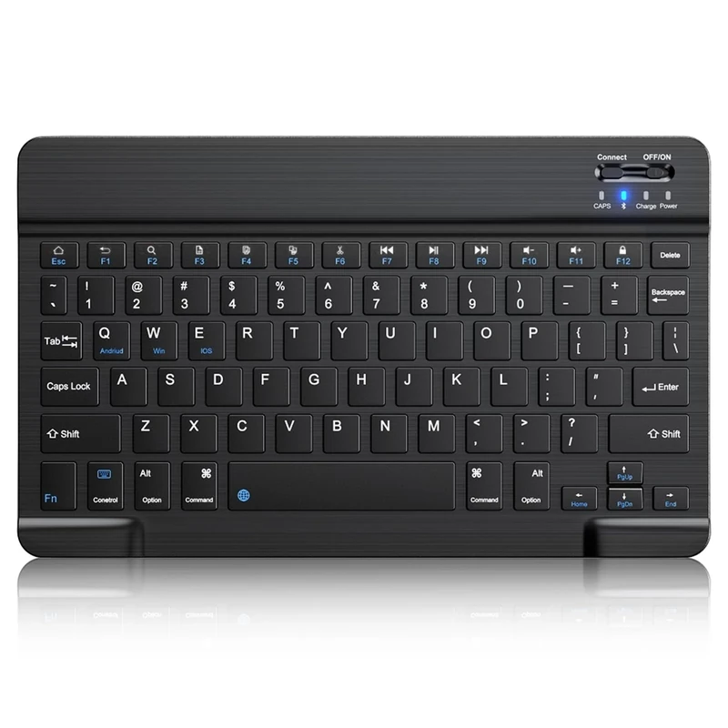 Bluetooth Keyboard, Ultra-Slim Wireless Keyboard with Quiet Key, Rechargeable USB-C with Media Hotkeys, Compatible with iOS, Mac, iPad, Windows, UK Layout, Lightweight and Portable for Travel