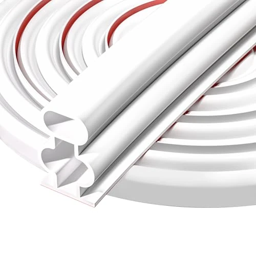 Extra Thick Draft Excluder Seal Strip Replacement 275 Inch/7 M Self Adhesive Rubber Draught Excluder for Door Frame Windows Suit for 5 to 9mm Gap (White, 7M) (Seal Replacement White, G)