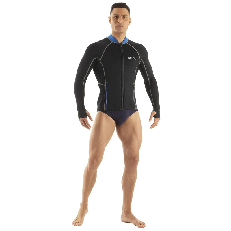 SEAC Lover Man, Super Stretch Neoprene Jacket with Long Sleeves and Front Zip, for Snorkeling, Swimming, Surfing, Canoeing and Water Sports