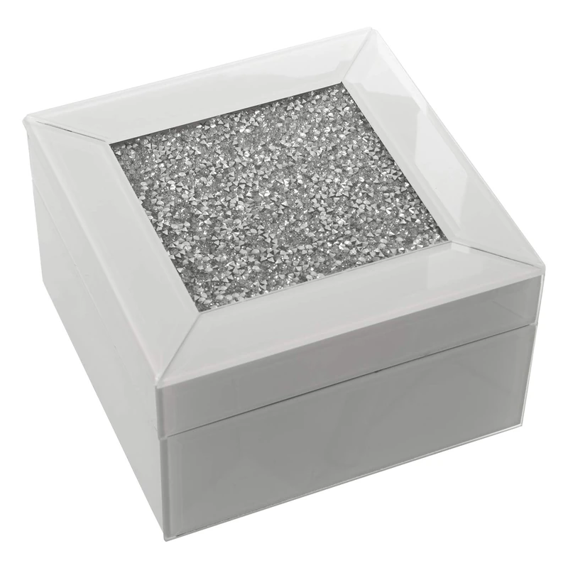 AlexandreHouse Joyero Crystal Blanco C/Sparkles 14 x 14 x 8 cm - Image 1