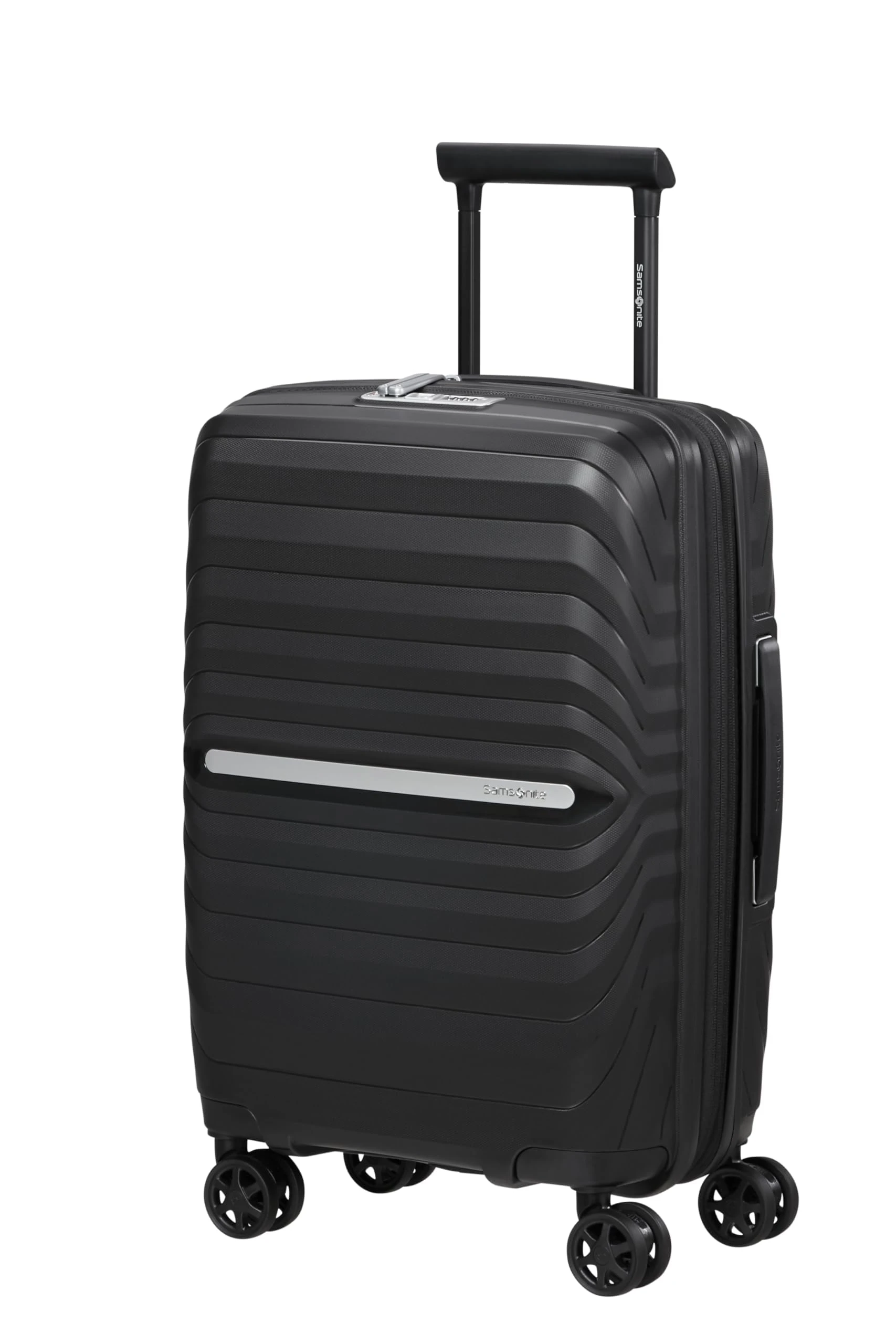 Samsonite Neo Flux - Spinner M, Expandable Suitcase, 68 cm, 86/96 L, Black (Black)