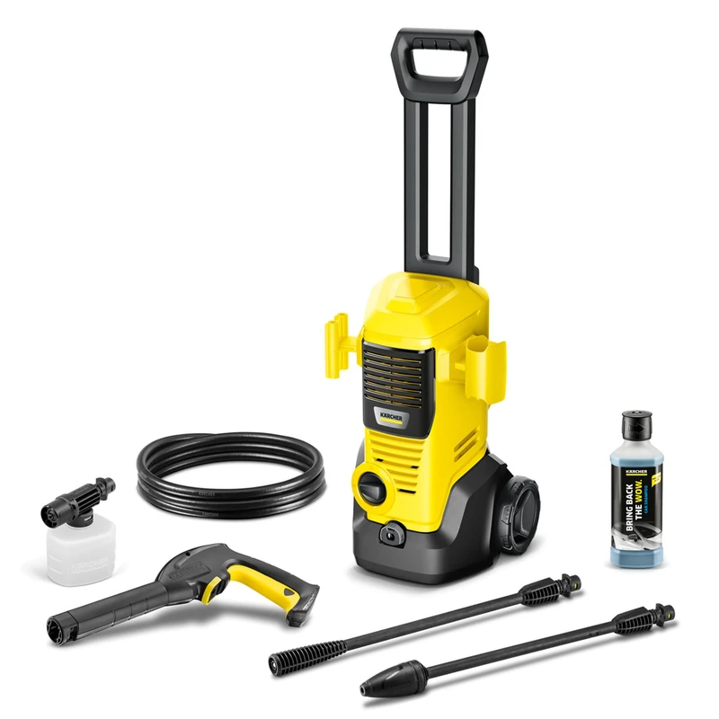Kärcher pressure washer K 2 Premium FJ, pressure: maximum 110 bar, including foam nozzle for well-adhering foam and maximum dirt-solving effect, yellow