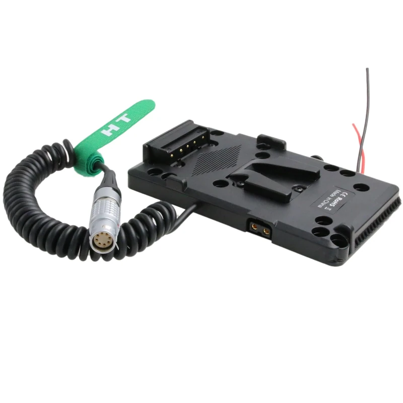 HangTon V-mount Battery Plate Power for ARRI Alexa Mini, Mini LF, Alexa 35 and Amira Camera, 8 Pin Female, Coiled