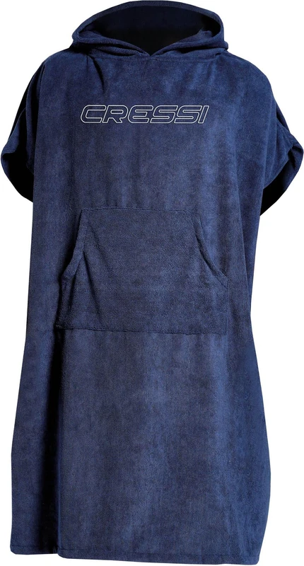 Cressi Poncho Robe Blue Navy L/XL 92x118 cm - Multipurpose Protective Poncho Bathrobe, Blue Navy, Unisex