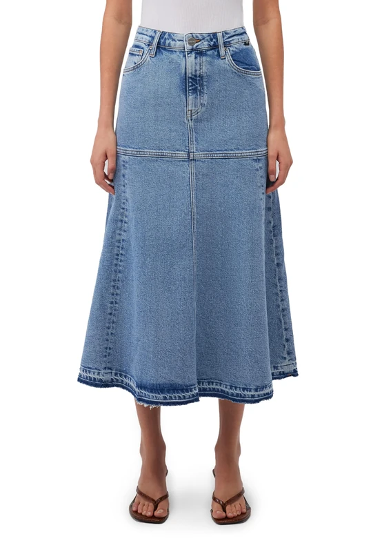 Mavi Women's Elora Dress, Lt Used Denim, XL