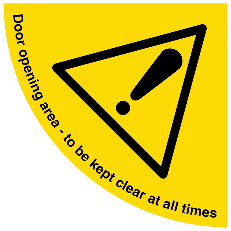 V Safety Door Opening Area - Keep Clear - Anti-Slip Floor Sign 450 x 450 mm - Anti-Slip Floor Sticker