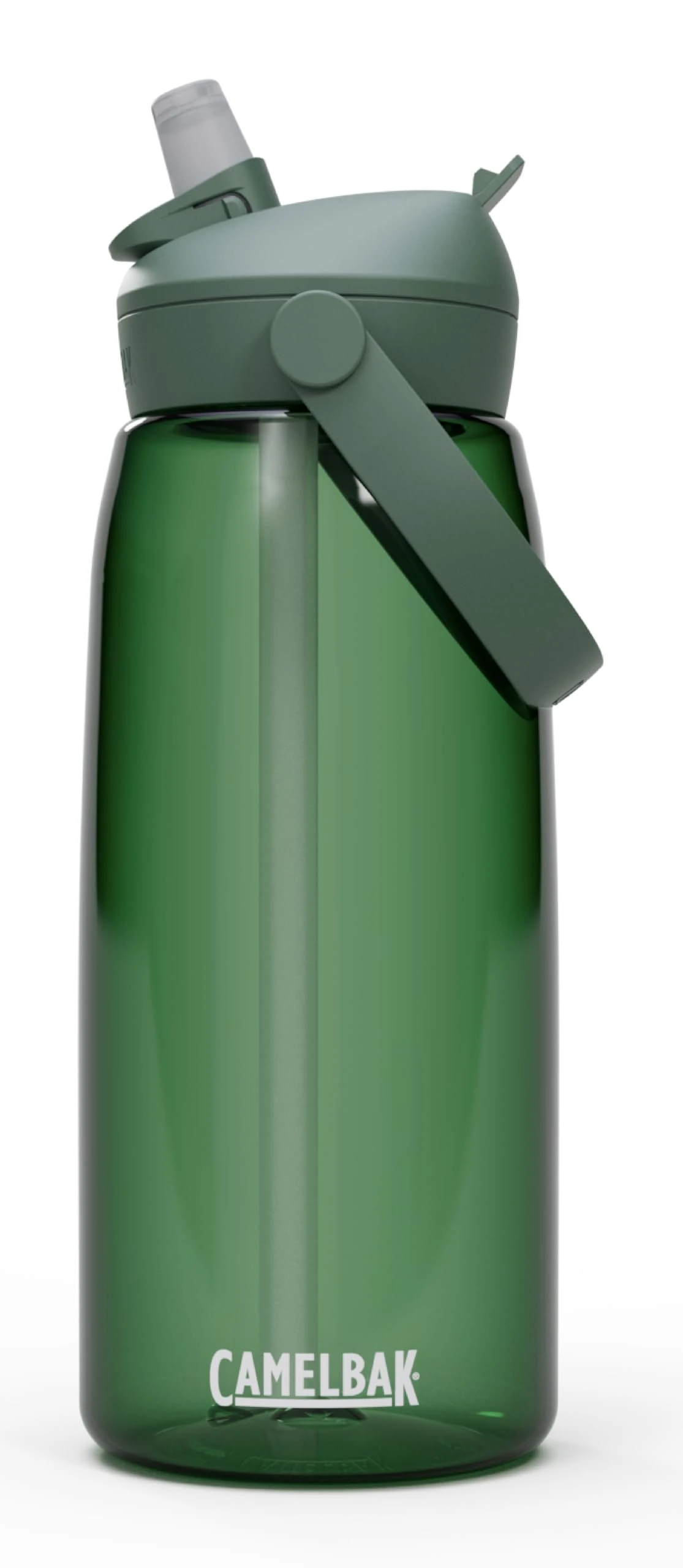 Camelbak THRIVE FLIP STRAW 950ml – sport bottle – on-the-go flow valve – dust cover – swivel handle – ideal for hiking – Forest Green, size: OS
