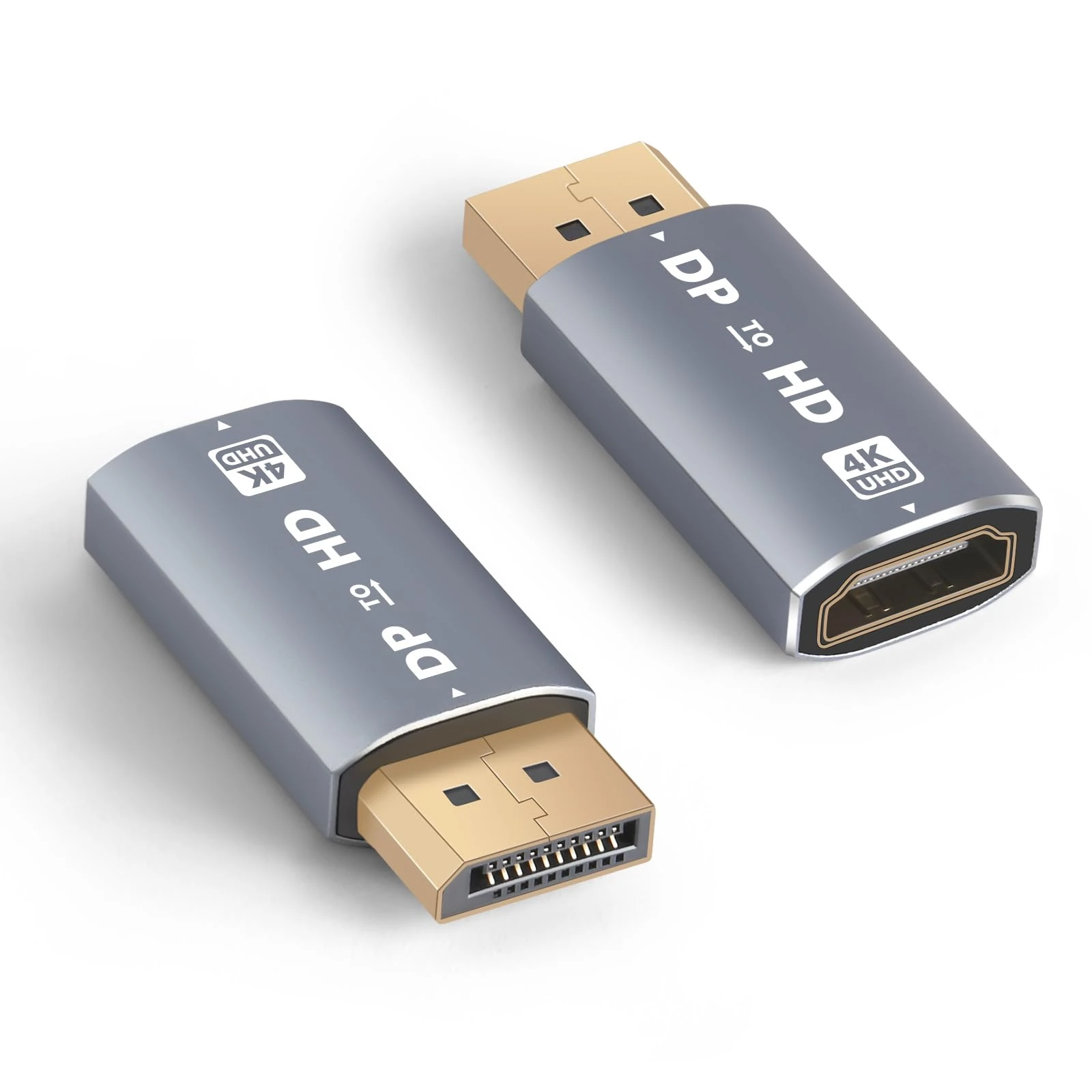 AXFEE DisplayPort to HDMI Adapter, 4K DP to HDMI Converter, DP Male to HDMI Female Adapter, 4K@30Hz/2K@60Hz/1080P@120Hz Display Port to Hdmi Port Adaptor Support HDTV,Projector,Monitor, Desktop(2PCS)