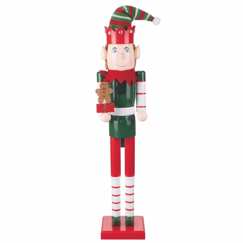 Christmas Nutcracker Elf in Wood H. 80 cm, Santa's House - Image 1