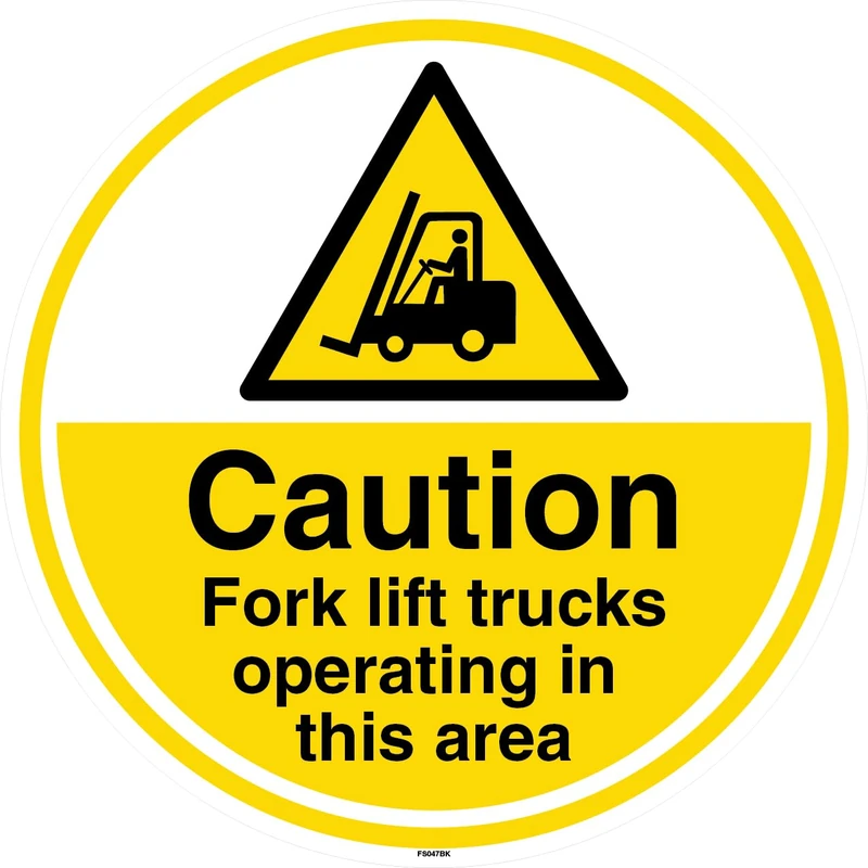 V Safety Caution Fork Lift Truck Operating In This Area - Anti-Slip Floor Sign 450 x 450 mm - Anti-Slip Floor Sticker