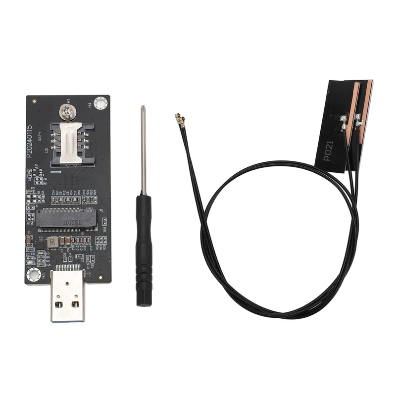 Ethernet Network Adapter Card, NGFF M.2 KeyB to USB3.0 4G 5G WWAN Module Adapter with SIM Slot, for, WinCE, OS X (2 Antennae)