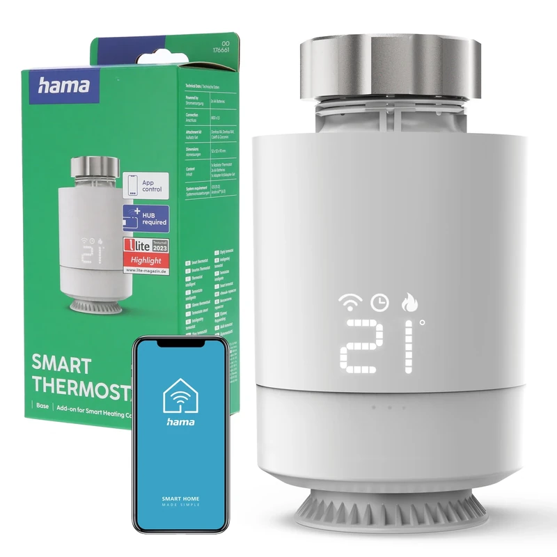 Hama Smart Radiator Thermostat, Extension for WiFi Heating Control