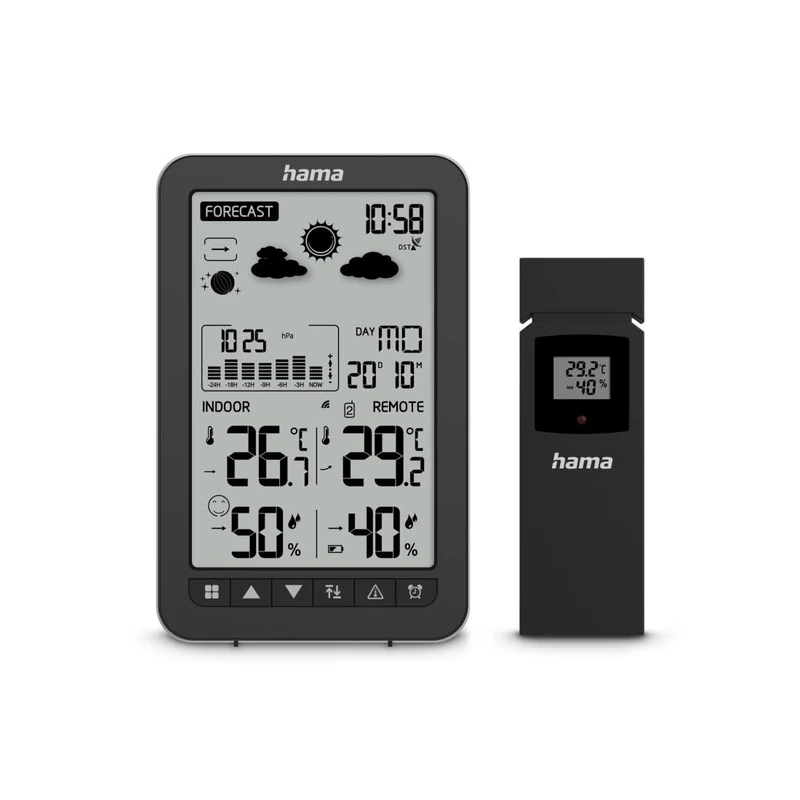 Weather station "Ko Samui", with outdoor probe, radio, alarm clock, black - Image 1