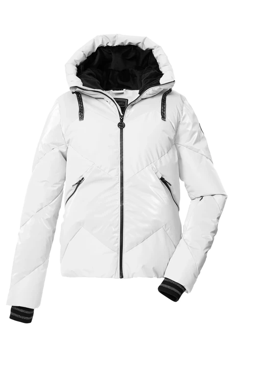 Killtec KSW 113 WMN SKI QLTD Women's Quilted Jacket with Hood and Removable Snow Guard Down Look 40 43618-000 Off White