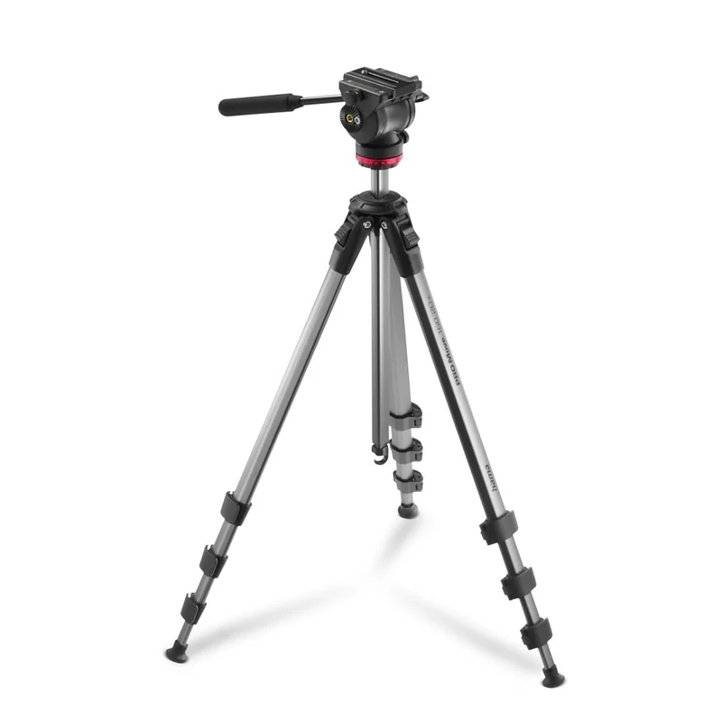 Hama "Pro Move 160 2D+" Tripod with Fluid Head (Camera Stand for Video, DSLR, and Smatphone, Lightweght, Aluminium Travel Tripod with Phone Mount, Adjustable 46-160 cm, Up to 7 kg)