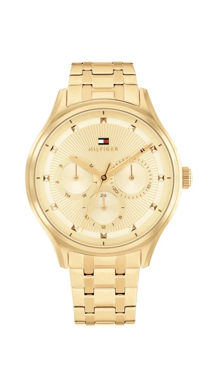 Tommy Hilfiger Analogue Multifunction Quartz Watch for Women with Gold Colored Stainless Steel Bracelet - 1782751