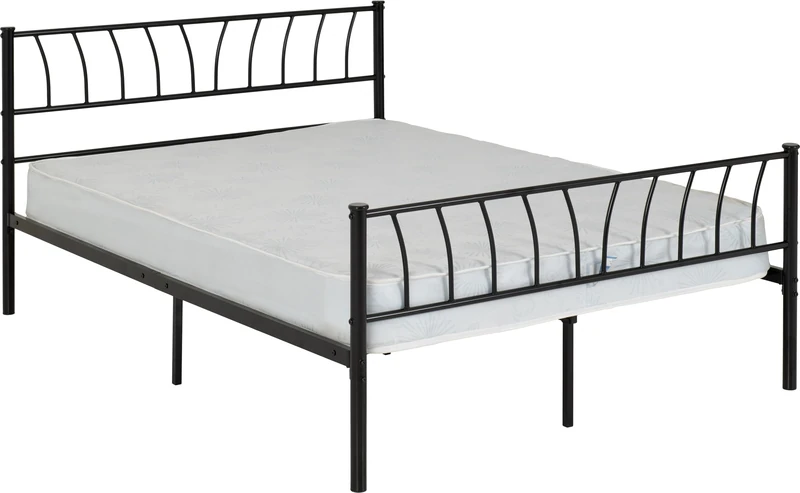 Seconique Harlow 4'6" Bed in Black