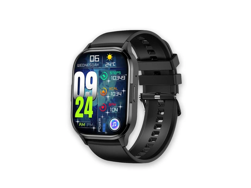 CGV Geko Watch 3 Pro Black Smart Watch with 240 x 296 2.01 Inch AMOLED Display, Bluetooth 5.3 Calls, 5 Days Battery Life, 100 Sports Modes, IP67 Waterproof, with Health Monitoring | Android/iOS