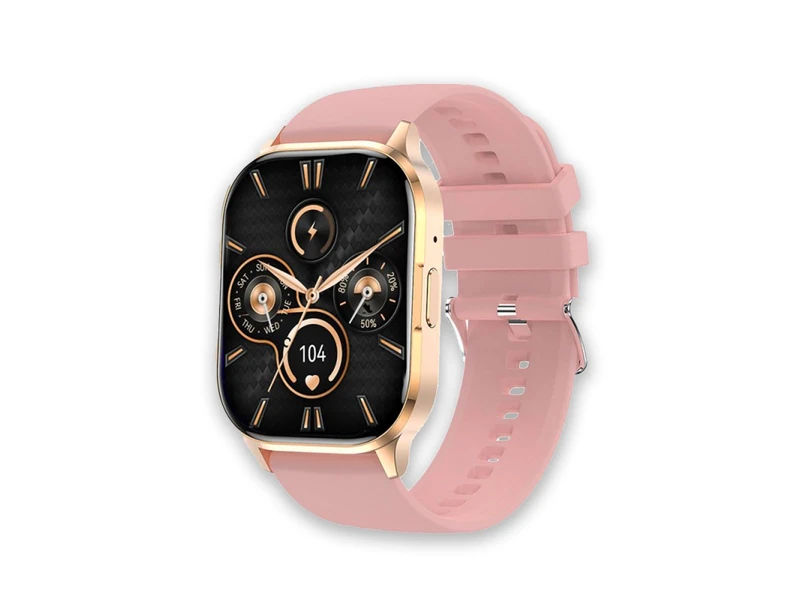 CGV Geko Watch 3 Pro Pink Smart Watch with 240 x 296 2.01 Inch AMOLED Display, Bluetooth 5.3 Calls, 5 Days Battery Life, 100 Sports Modes, IP67 Waterproof, with Health Monitoring | Android/iOS