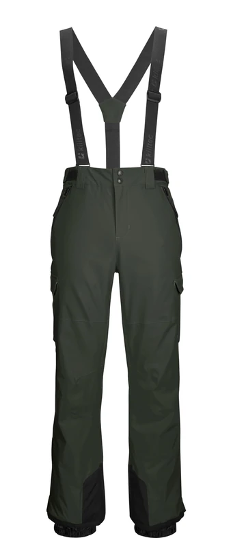 Killtec KSW 83 MN SKI PNTS Men's Ski Trousers with Removable Straps, Edge Protection, Snow Guard and Leg Ventilation, Dark Olive, L, 43444-000