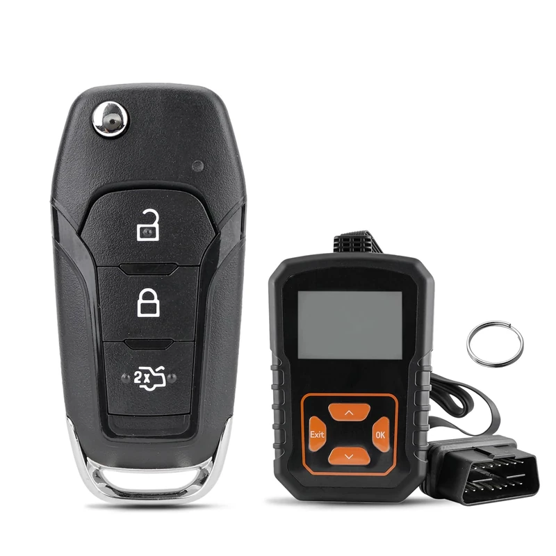 Easy DIY 3 Buttons Flip Remote Key Fob Replacement OBD DIY Kit for Ford mondeo Fusion Focus Escort Keyless Entry Remote Fob ID49 chip