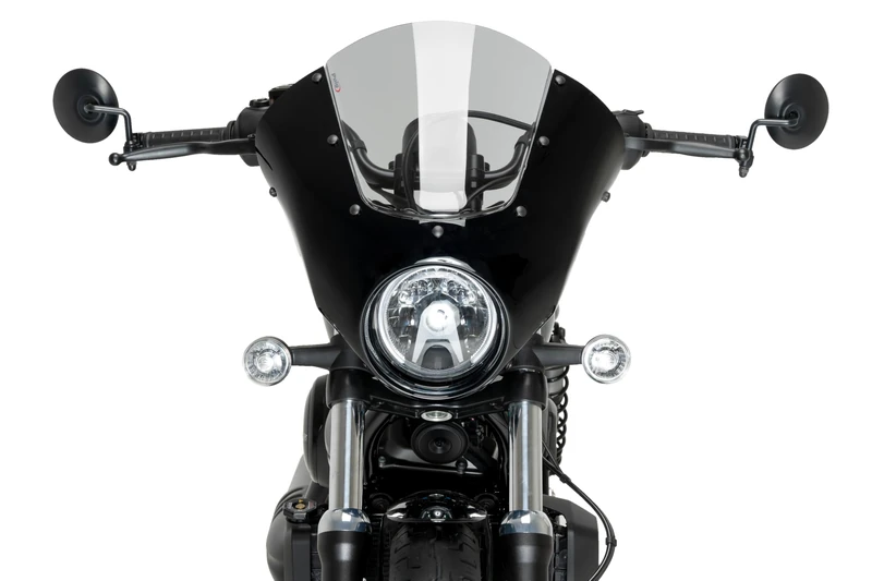 Puig 21957F New Generation Sport Windshield for Harley Davidson Nightster 975 Special 2023 and 2024 – Aerodynamic Design and Sporty Style, Dark Smoke