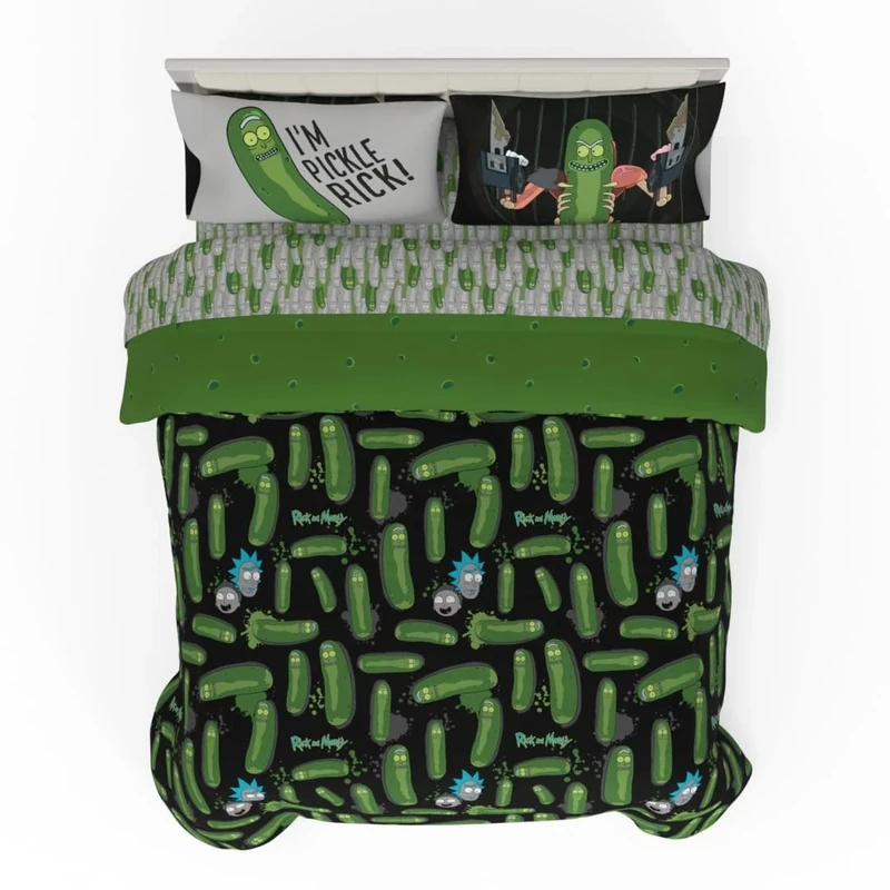 Franco Rick & Morty Bedding 7 Piece Super Soft Cozy Reversible Comforter and Sheet Set with Sham, Full, (Officially Licensed Product)