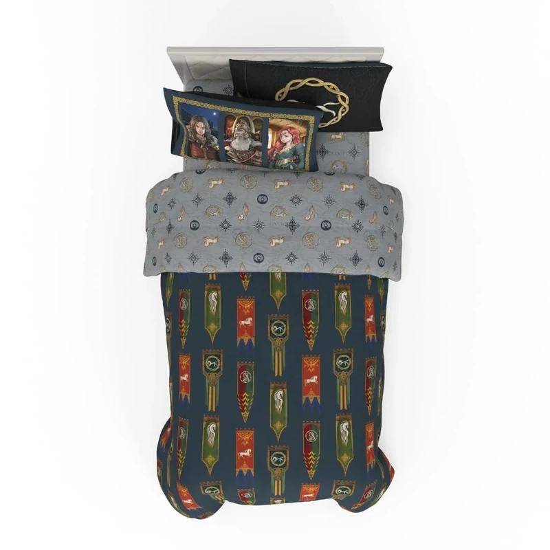 Franco The Lord of The Rings: The War of The Rohirrim 5-Piece Super Soft Cozy Reversible Comforter & Sheet Set with Sham, Twin (Official Product) - Image 1
