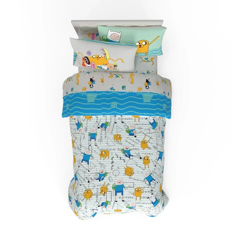 Franco Comforter and Sheet Set, Microfiber, Adventure Time, 5 Piece Twin Size