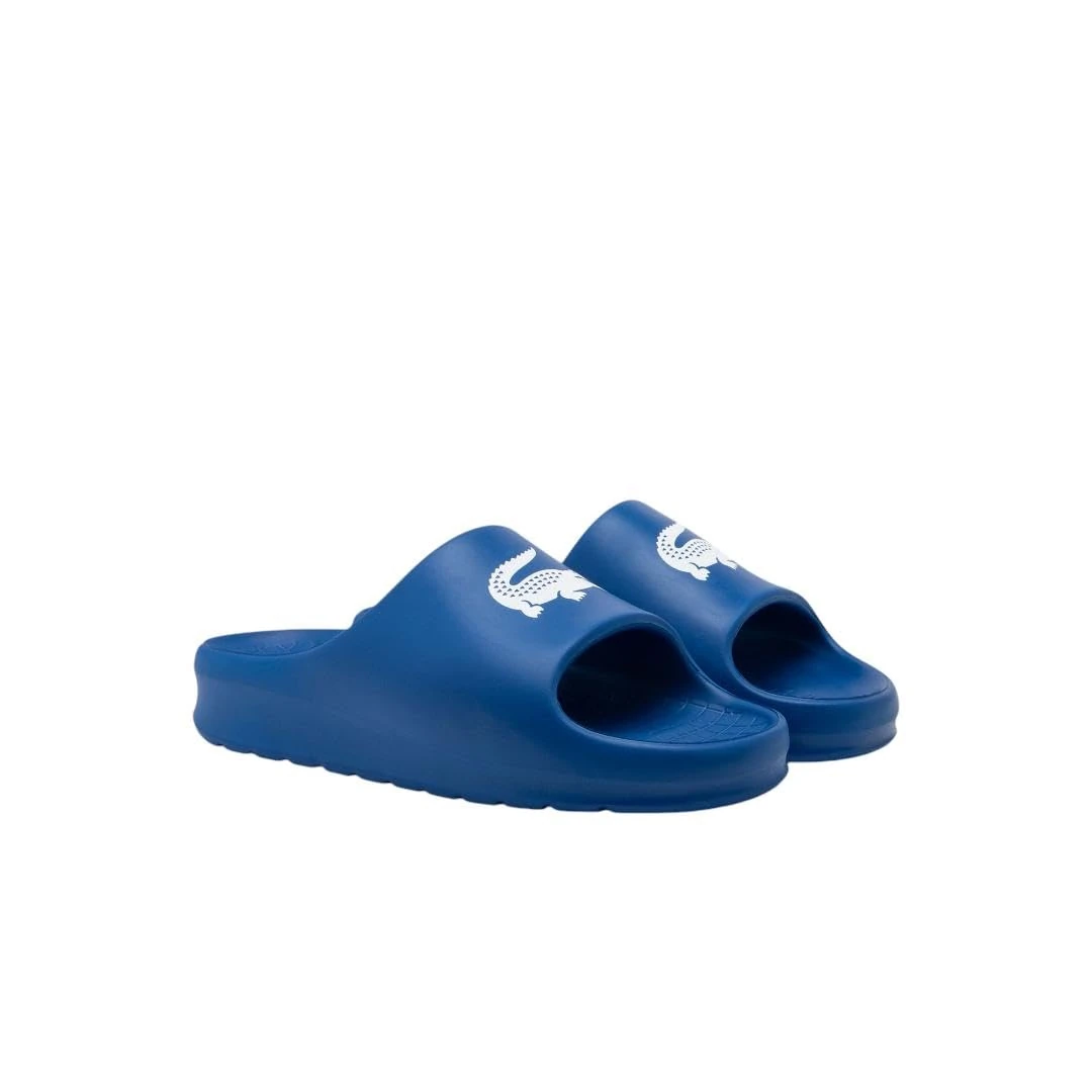 Lacoste Men's Serve Slide 2.0 Sandal, Blue White Croc, 10 UK