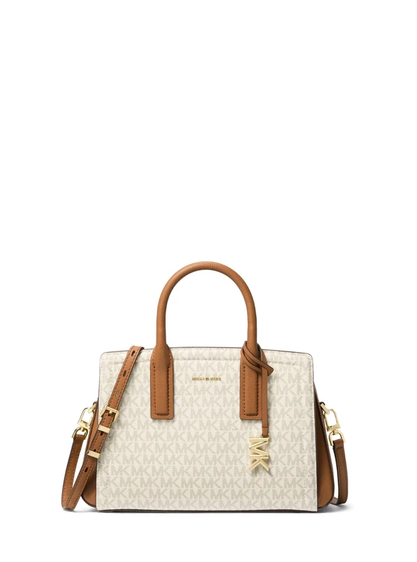 Michael Kors Laila SM Satchel Bag - Logo Print Canvas