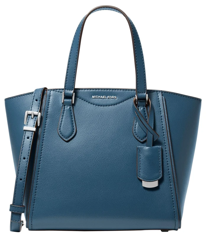 Michael Kors Women's Taryn Small Convertible Crossbody Bag, Silver-Tone Hardware/Dark Chambray, One Size