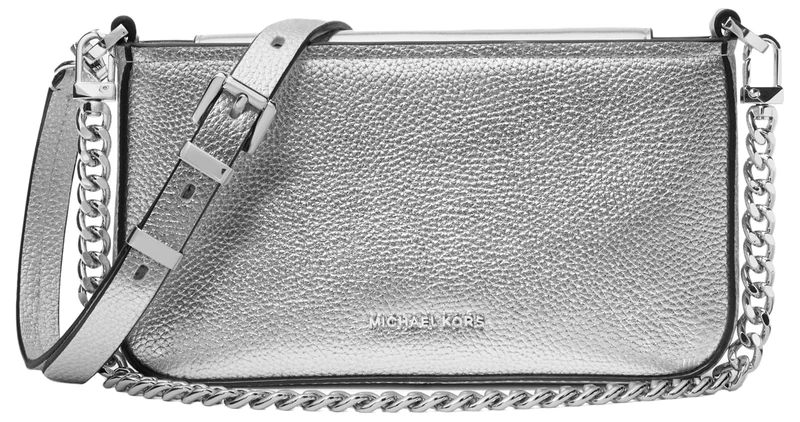 Michael Kors Bryant Small Convertible Clutch in Metallic Leather