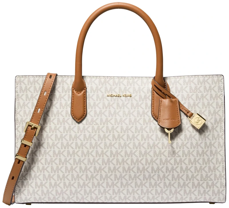 Michael Kors MD EW Scarlett Satchel - Logo Print Canvas Bag