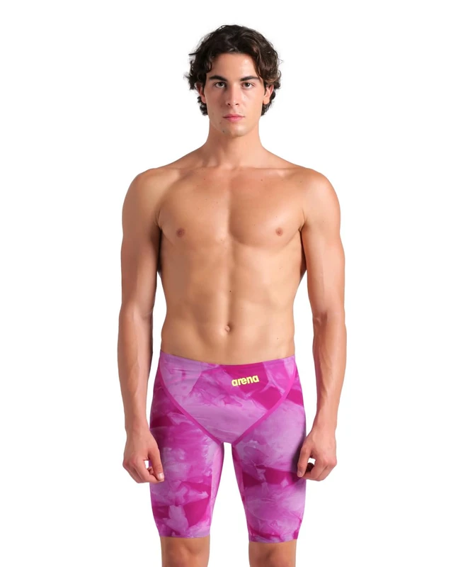 ARENA Men's Powerskin Carbon Glide Tech Jammer Racing Suit Swim Trunks, Ciclamyn Pink, 30 - Image 1