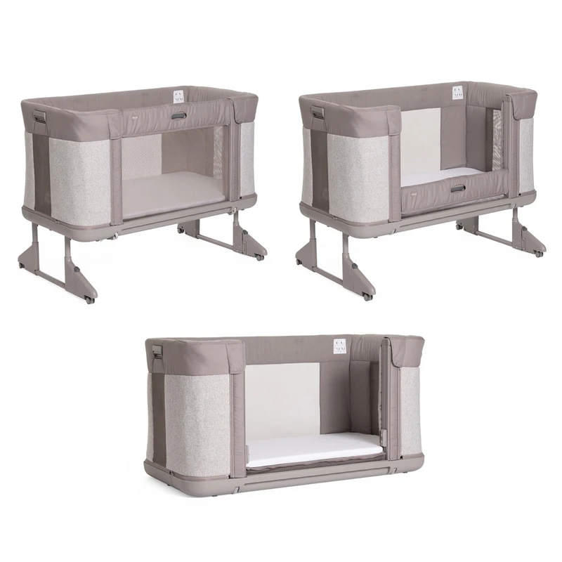 Chicco Next2Me Forever Bedside Cot, Baby Co-Sleeping 0–4 Years, 3-in-1 Convertible Cot, 11 Height Positions with Tilt Function, Breathable Mesh, Almond, 04079650100000