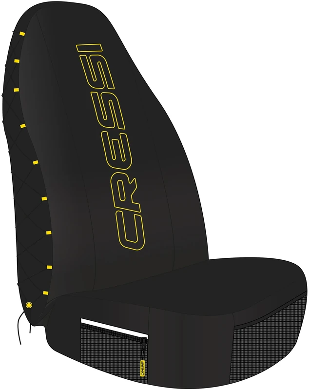 Cressi Car Seat Cover Black/Yellow - Water Repellent Cover to Protect Car Seats after Sports, especially Water Sports, Black/Yellow, One Size, Unisex