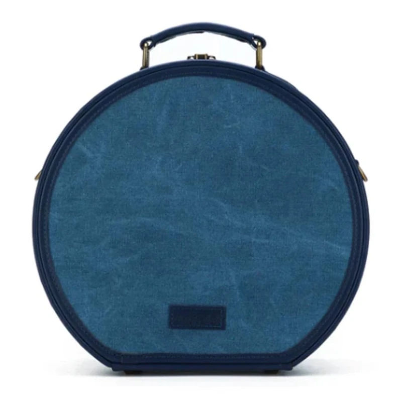 Della Q Maker's Hat Box - Hard Shell Exterior, for Knitting or Crocheting Projects, Indigo - 1 Piece