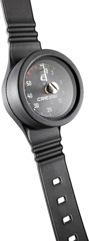 Cressi Wristband Depht Gauge Black Metric, Unisex Analogic Wristband Depht Gauge with Metric Dial, Easy to Read and Durable, Black, One Size