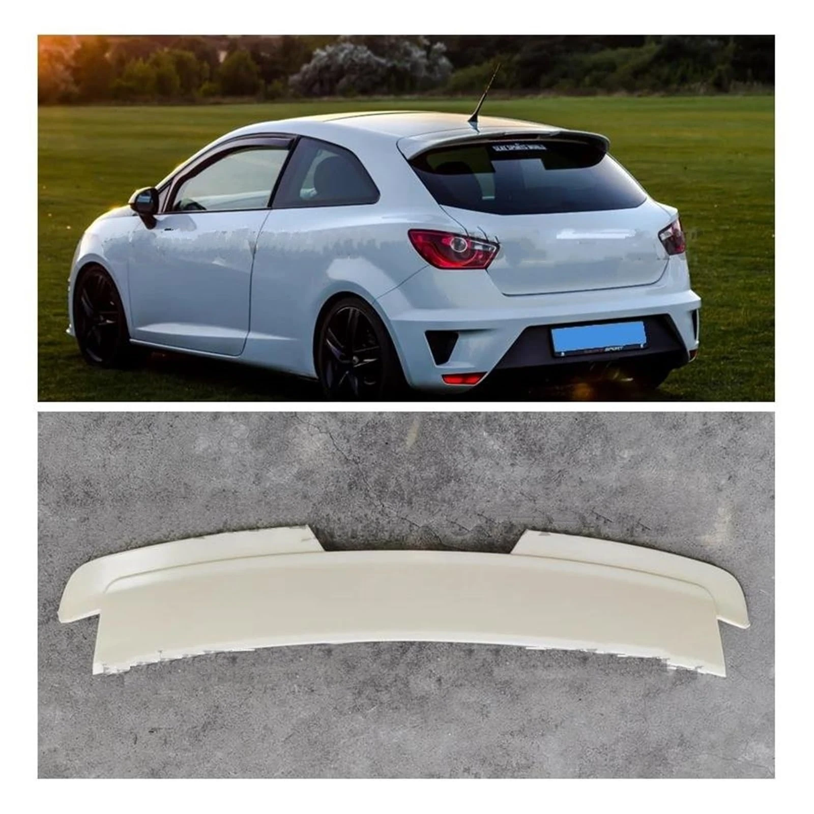 Spoiler Wing Rear Spoiler Trunk Spoiler ABS Plastic Glossy Black For SEAT For Ibiza For Cupra Spoiler 2008 2009 2010-2017 6J Mk4 3Doors / 5 Doors Roof Spoiler(5 Doors black)